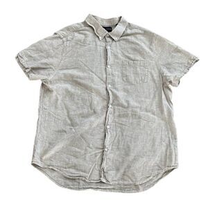 Mens Five Four Diego Short Sleeve Linen Shirt Sz 2XL Neutral Beach‎